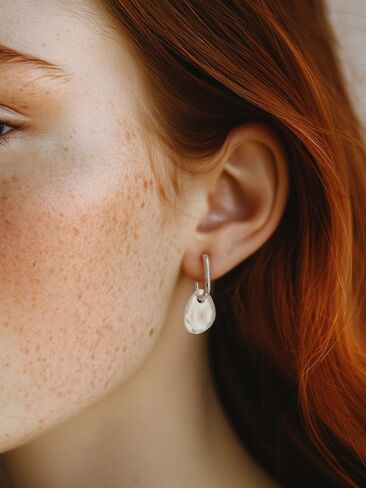 Mother of Pearl Earrings for Women Trendy - 925 Sterling Silver Stud with White Gold Plated, Statement Delicate Lightweight Jewelry, 2024 Urban Fashion Trends for Wedding Gifts in Saudi Arabia