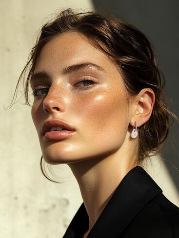 Mother of Pearl Earrings for Women Trendy - 925 Sterling Silver Stud with White Gold Plated, Statement Delicate Lightweight Jewelry, 2024 Urban Fashion Trends for Wedding Gifts in Saudi Arabia
