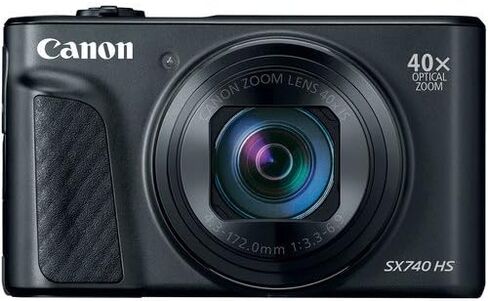 كاميرا Canon PowerShot SX740 HS الرقمية (أسود) حزمة مكونة من 9 قطع - تتضمن بطارية بديلة + شاحن سريع للمنزل والسفر AC/DC + المزيد in Kuwait