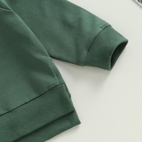 Toddler Baby Boy Girl Fall Winter Outfit Basic Solid Color Crewneck Long Sleeve Sweatshirt Top Jogger Pants Set in Saudi Arabia