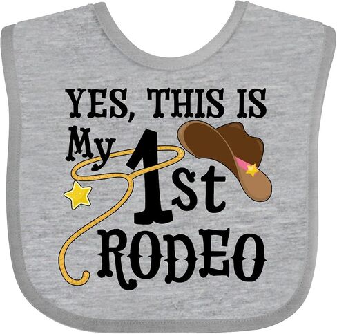 inktastic Yes, This Is My 1st Rodeo- Cowboy Hat with Pink Band, Lasso Baby Bib in Saudi Arabia