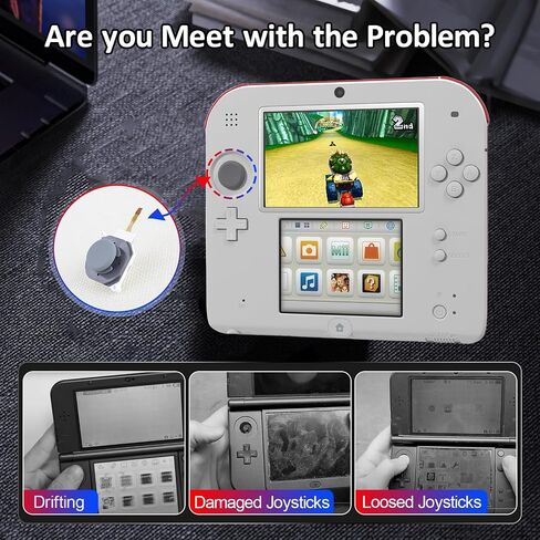 2 حزمة استبدال عصا التحكم لنينتندو 2DS 3DS وحدة تحكم ثلاثية الأبعاد وحدة الاستشعار التناظرية لنينتندو 3DS XL 3DS LL عصا التحكم Thumbstick دائرة وسادة غطاء استبدال الملحقات أجزاء مع أدوات إصلاح in Kuwait