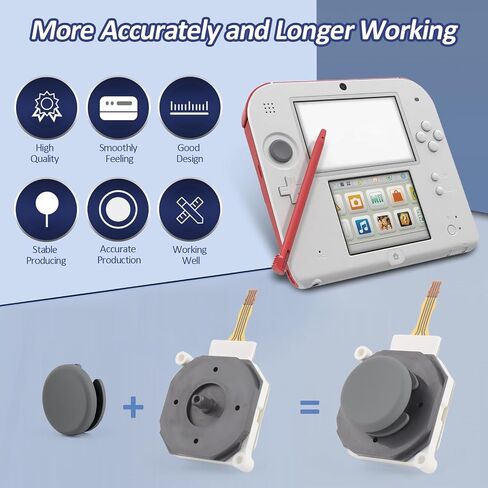 2 حزمة استبدال عصا التحكم لنينتندو 2DS 3DS وحدة تحكم ثلاثية الأبعاد وحدة الاستشعار التناظرية لنينتندو 3DS XL 3DS LL عصا التحكم Thumbstick دائرة وسادة غطاء استبدال الملحقات أجزاء مع أدوات إصلاح in Kuwait