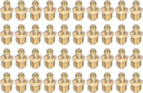 uxcell Brass Straight Grease Fitting M10 x 1mm Thread Hydraulic Grease Fitting Accessories, 40Pcs in Saudi Arabia