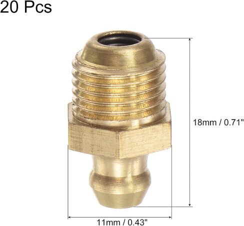 uxcell Brass Straight Grease Fitting M10 x 1mm Thread Hydraulic Grease Fitting Accessories, 40Pcs in Saudi Arabia