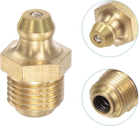 uxcell Brass Straight Grease Fitting M10 x 1mm Thread Hydraulic Grease Fitting Accessories, 40Pcs in Saudi Arabia