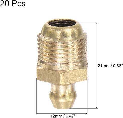 uxcell Brass Straight Grease Fitting M10 x 1mm Thread Hydraulic Grease Fitting Accessories, 40Pcs in Saudi Arabia