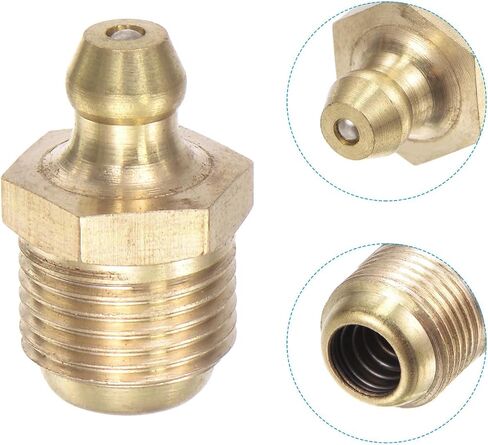 uxcell Brass Straight Grease Fitting M10 x 1mm Thread Hydraulic Grease Fitting Accessories, 40Pcs in Saudi Arabia