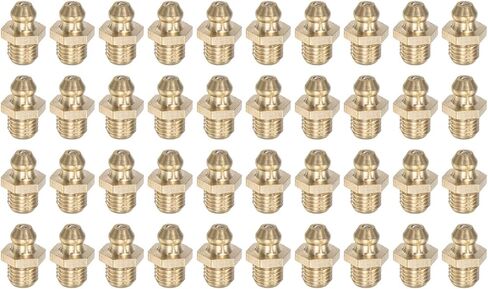 uxcell Brass Straight Grease Fitting M10 x 1mm Thread Hydraulic Grease Fitting Accessories, 40Pcs in Saudi Arabia