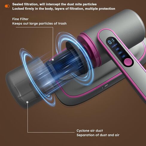 Bed Vacuum Cleaner,15Kpa Handheld Mattress Vacuum Cleaner with Purple Light, Lightweight and Rechargeable Vacuum with HEPA Filter for Bed Cleaning, Fabric Sofa, Pet Hair (3 Filters) in Saudi Arabia