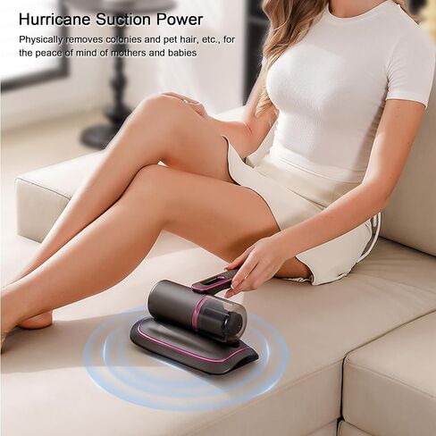 Bed Vacuum Cleaner,15Kpa Handheld Mattress Vacuum Cleaner with Purple Light, Lightweight and Rechargeable Vacuum with HEPA Filter for Bed Cleaning, Fabric Sofa, Pet Hair (3 Filters) in Saudi Arabia