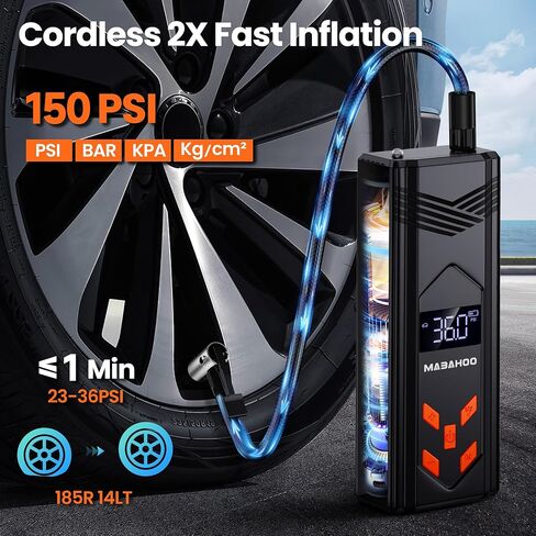 Jump Starter with Air Compressor, 3000A Car Jumper Starter Battery Pack with 150PSI Tire Inflator, 12V Portable Jump Box for Car Charger Battery Booster with LCD Display (Up 9L Gas/8L Diesel Engine) in Saudi Arabia
