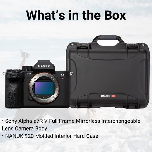 مجموعة هيكل كاميرا Sony Alpha a7R V ذات الإطار الكامل وعدسة قابلة للتبديل مع 920 حافظة صلبة داخلية مصبوبة مع حشوة إسفنجية ومنظم غطاء لكاميرا Sony A7R (أسود) (عنصران) in Saudi Arabia
