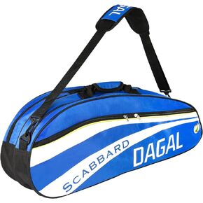 داجال - حقيبة تنس كبيرة جدًا وخفيفة الوزن وقوية تحتوي على 5 جيوب، تحمل ما يصل إلى 6 مضارب، مبطنة لحماية المعدات في جميع الأحوال الجوية | لاعبي التنس المحترفين أو المبتدئين | تصميم للجنسين in Kuwait