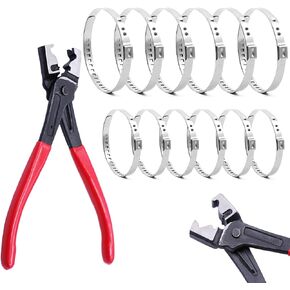 Bumnay 13Pcs CV Joint Boot Clamp Tool Kit, Adjustable Stainless Steel Drive Shaft CV Boot Clamp (6 Small 6 Big) with CV Joint Axle Boot Clamp Pliers for Most Cars