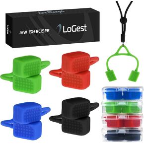جهاز تمرين الفك من لوجست - 4 مستويات مقاومة لتمرين الفك للوجه والرقبة - يستهدف عضلات الفك لتنعيم وشد الوجه ويساعد على التخلص من الذقن المزدوجة ونحت الفك يتضمن قلادة in Kuwait