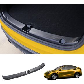 Rear Bumper Guard for Tesla Model Y Accessories 2021 2022 2023 2024, ABS Trunk Bumper Protector Guard (3D Carbon Fiber)