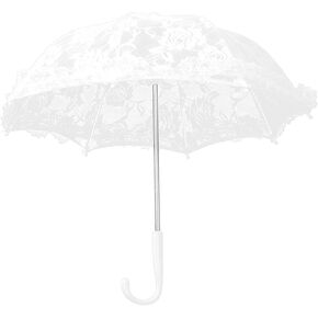 FOWIUNYE Lace Decorative Umbrella, 17x18 inch Photography Prop Umbrella Small Craft White Lace Umbrellas for Tea Party Mini Parasol Umbrella for Bride Wedding Gift Photo Props Kids Gift (Rose)