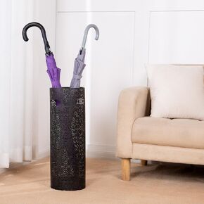 Concepts 21 inch Heavy Duty Metal Umbrella Stand - Durable Storage Holder for Umbrellas - Indoor and Outdoor Use - Stylish and Modern Organizer for Entryways. (Black Lace)