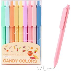 WY WENYUAN Cute Pens, Pastel Ballpoint Pens Bulk, Fine Point Smooth Writing , Colorful Best Gift Pens, Black Ink 1.0 mm Journaling Pens Office Supplies for Women & Men, Note Taking