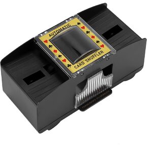 BEAIMUXI Card Shuffler، ماكينة خلط البطاقات الأوتوماتيكية 2 سطح، 6 سطح بطاقة البوكر تعمل بالبطارية الكهربائية 4 سطح السفينة أوتوماتيكية للعب الورق، لعبة البوكر العائلية، UNO، المرحلة 10