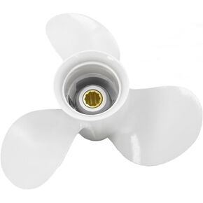 9 7/8x10 1/2 Boat Motor Aluminum Propeller - Compatible with Yamaha Outboard Engines C 20HP 25HP 30HP - Replaces 664-45945-01-EL 664-45945-00-00 - 10 Spline Tooth - Aluminum Outboard Propeller
