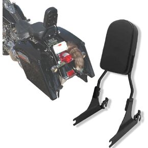 HTTMT MT501-006+SS001-SA- Quick Detachable Sissy Bar Passenger Backrest Compatible with Harley Davidson Softail