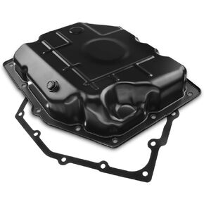 A-Premium Transmission Oil Pan with Drain Plug & Gasket Compatible with 42RLE Transmission & Jeep Liberty Wrangler & Dodge Challenger Charger Dakota & Chrysler 300