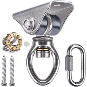 BeneLabel Silent Ceiling Mount for Heavy Bag, Punching Bag Hanger with Carabiner and Bearing Swivel, Heavy Duty Boxing Bag Bracket for Home Gym, 1000LB Capacity