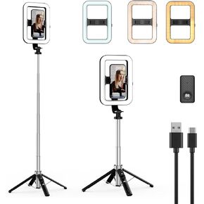 M MYBAT PRO 72" Auto Face Tracking Tripod,All in 1 Tall Travel Tripod Stand w 1/4" Screw,Phone Holder w Remote,Selfie Stick w Light for Photo Vlog, 360° Rotation Camera Tripod for iPhone Android