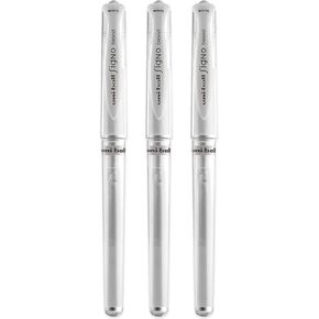 Uni-ball UM 153 Signo Broad Point Gel Pen - White - Pack of 3