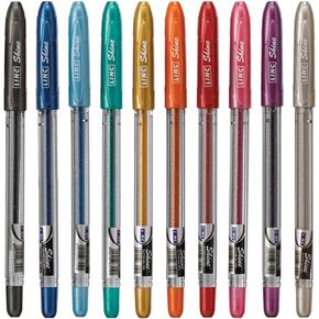 Shine glitter gel pen 10 pk - Assorted
