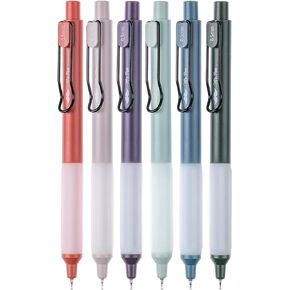 Mr. Pen- Retractable Gel Pens, 6 Pack, Vintage Barrels, Black Gel Pens, Fast Dry, Gel Pens Fine Point 0.5mm, Retractable Pens, Cute Pens, Gel Ink Pens, Aesthetic Pens for Journaling