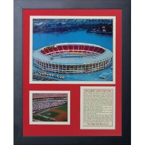 Legends Never Die "Cincinnati Reds Riverfront Stadium Framed Photo Collage, 11 x 14-Inch, (11328U) in Saudi Arabia