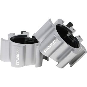 Synergee Jet Black Aluminium Barbell Collars – Locking 2" Olympic Size Weight Clamps - Quick Release Collar Clips – Bar Clamps Great for Crossfit Olympic Lifts and Strength Training