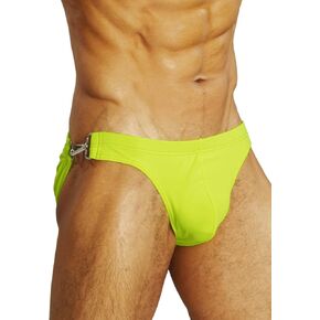 MIZOK Men's Sexy Swim Briefs Low Rise Bikini Swimsuit with Buckle Ring