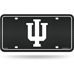 Rico Industries NCAA Indiana Hoosiers Carbon Fiber Metal Auto Tag 8.5" x 11" - Great for Truck/Car/SUV