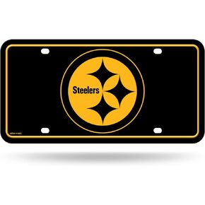 Rico Industries NFL Pittsburgh Steelers Black Metal Auto Tag 8.5" x 11" - Great for Truck/Car/SUV in Kuwait