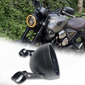 7inch Motorcycle Headlight Housing Bucket with Side Mounting Bracket 32-40MM Fork Tube Holder Clamps for Motorcycle(housing only,not include LED)