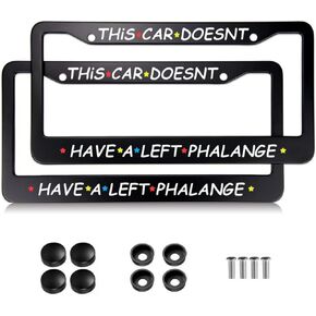 2pcs License Plate Frame Black White Check Pattern Aluminum Alloy License Plate Covers Comes with Screw caps Cover Set