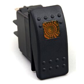 Amarine Made 12v 20 Amp Waterproof LED On/Off Boat Marine SPST 3P Rocker Switch with Light (Orange)