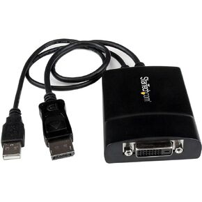StarTech.com DisplayPort to DVI Dual Link Active Adapter - DisplayPort to DVI-D Adapter Video Converter 2560x1600 60Hz - DP 1.2 to DVI Monitor - USB Powered - Latching DP Connector (DP2DVID2) 0.9" x 2.5"
