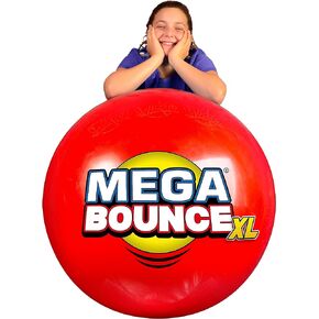 Wicked Mega Bounce XL - The World's Bounciest Inflatable Ball! Extra Large Bounce Ball for All Terrain Bounceability! Super Grip Graphics Outdoor Exercise Ball to Catch Easily. Blue or Red