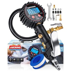 مقياس ضغط الإطارات للسيارات المزودة بمقاييس منفاخ الإطارات لضغط الإطارات ملحقات ضاغط الهواء 250 رطل لكل بوصة مربعة 0.1 دقة العرض مقياس ضغط الإطارات الرقمي in Kuwait