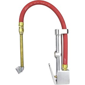 Milton S-516 Analog Tire Inflator with Pressure Gauge, 15" Hose Straight Foot Lock-in Thread Chuck, Made In USA 10-160 PSI in Kuwait