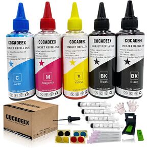 COCADEEX 500ml Ink Refill Kit Compatible with PIXMA Ink Cartridge PG-260 CL-261 PG-240 CL-241 PG-260XL CL-261XL PG-240XL CL-241XL 260XL 261XL 240XL 241XL PG-40 CL-41
