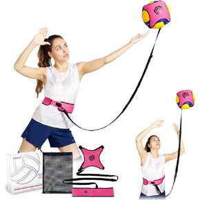 4Johor 2023 Upgrade Volleyball Training Equipment - Premium Waist Buckle - Volleyball Serve Trainer - Alternative to Volleyball Practice Net Rebounder - Volleyball Gifts for Teen Girls & Boys