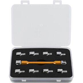 Qiilu Motorcycle Spoke Wrench Set Dirt Bike Wheel Spoke Wrench CNC Spanner Kit 5.0‑6.8 Length 93mm/3.7in Repair Tool for Most Motorbike Used to Adjust Tire Wire(Gold)