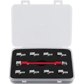 Spoke Wrench Spanner Set, Motorcycle Spoke Wrench CNC Spanner Set 5.0‑6.8 Length 93mm/3.7in for Most Motorbike(C (red))