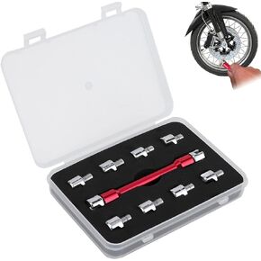 Dirt Bike Spoke Wrench, 10pc Motorcycle Spoke Wrench Set, Spoke Wrench Head Sizes 5.0-6.8mm Fits for Most Motorcycle Wheels